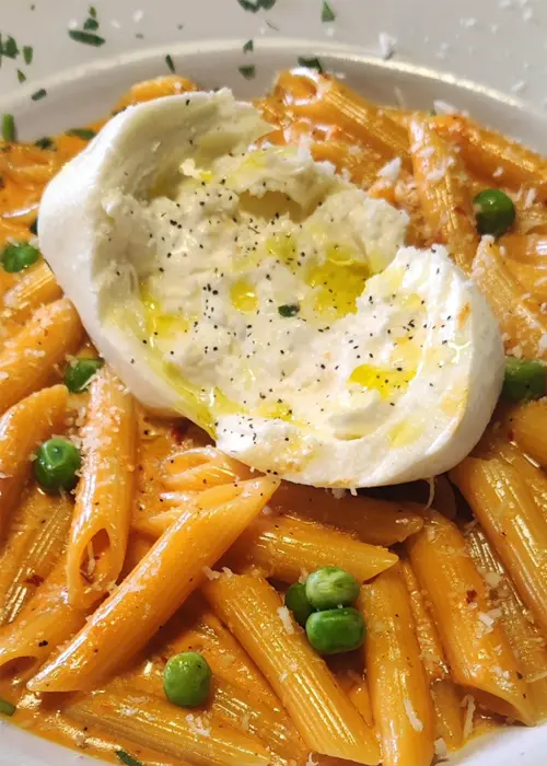 Penne Vodka Pasta with Burratta