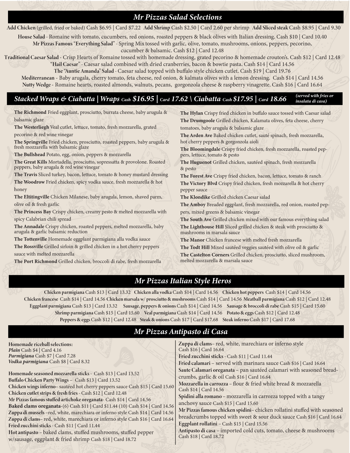 MR PIZZA MENU PAGE 2